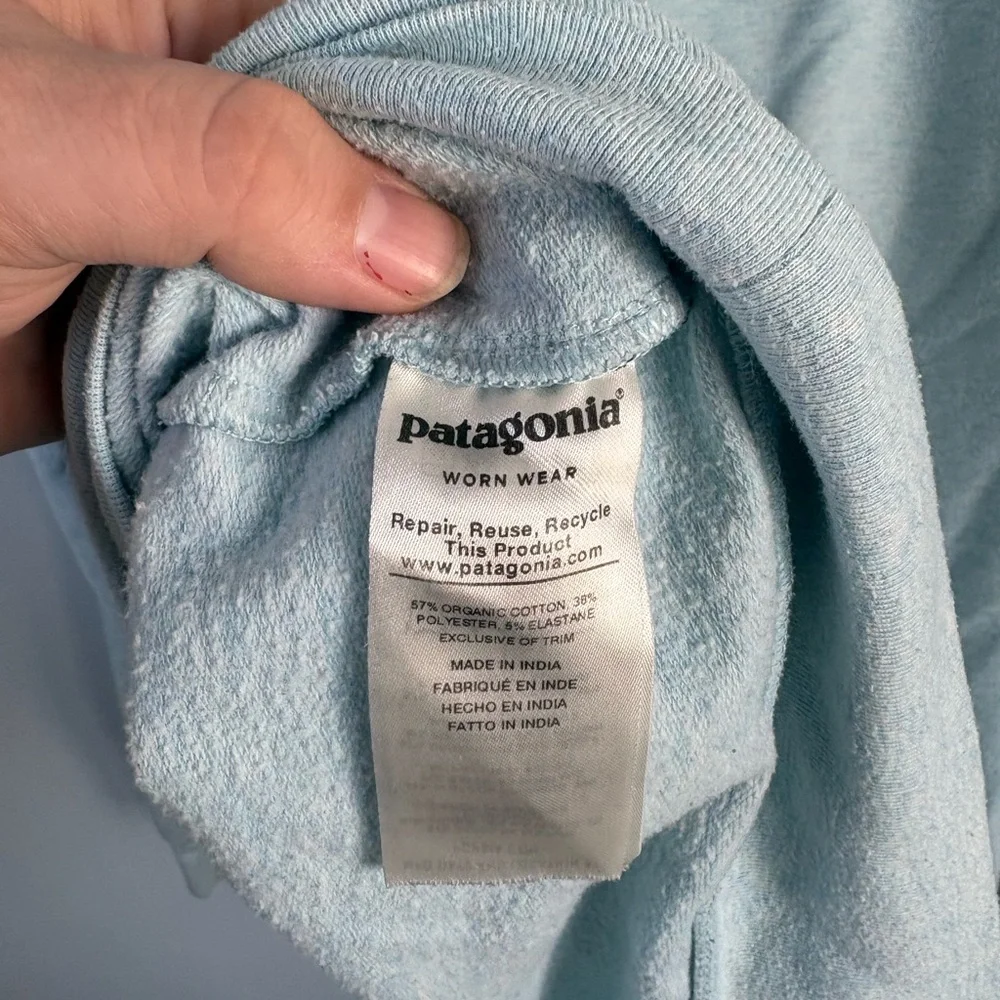 Patagonia Light Blue Hoodie with Logo - Picture 5 of 5